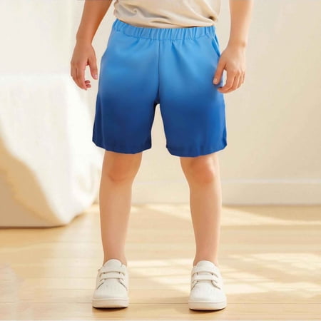 Conairie Boy Athletic Shorts Loose Stretch Kids Jogger Shorts Gradient Color Comfortable Summer Sport Shorts With Pockets Blue 18-24 M