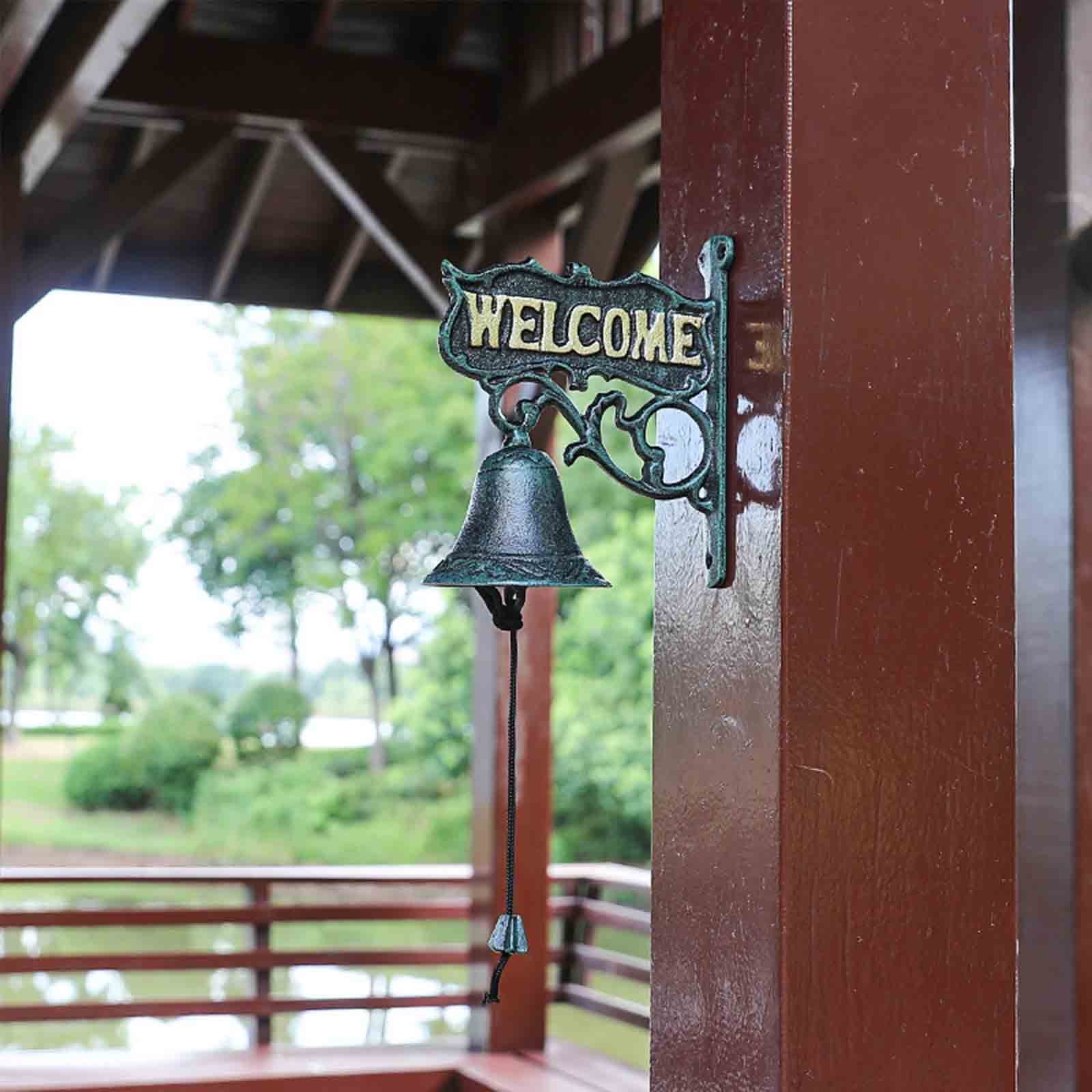 ddioayh Vintage Handcrank Doorbell Solid Iron Construction Bird Design Easy Install Wall Mount Garden Villa Courtyard Decoration Welcome