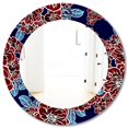 thumbnail image 2 of DESIGN ART Designart 'Floral Elements In Color' Printed Traditional Oval or Round Wall Mirror - Red 32in.x32in., 2 of 5