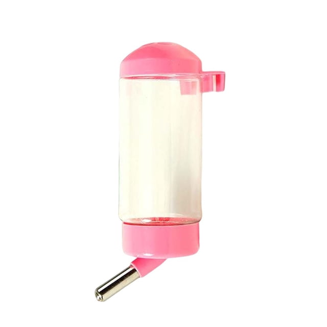 Billuyoard Bebedero de resina para mascotas portátil desmontable lindo colorido boquilla de acero inoxidable a prueba de fugas 400ml bebedero colgante Suministros de alimentación y agua para Rosado Billuyoard PT004403-03