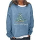thumbnail image 2 of Pntutb Mujeres Imprimir Cuello Redondo Manga Larga Loosen Single Sudadera tops Pullover Blusa Pntutb Pntutb-1343, 2 of 5