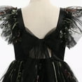 thumbnail image 6 of IBTOM CASTLE Kids Girls Birthday Party Sundress Floral Embroidery Backless Princess Tulle Tutu Wedding Pageant Dress 3-4 Years Black Floral, 6 of 8