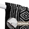 thumbnail image 2 of Black Boho Geometric Kitchen Window Curtains, Swag Curtains Valance for Bedroom Living Room Bathroom, Vintage Southwestern Stripes Rod Pocket Window Treatment Curtain Block Drapes 2 Panels 28"x36", 2 of 9