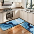 thumbnail image 3 of Kitchen Rugs Sets Of 2,Blue Wave Marble Pattern Anti Fatigue Kitchen Mat Rugs Non Slip Washable,Decorative Kitchen Floor Mats for Kitchen,Sink,Laundry,17"x47"+17"x47", 3 of 5