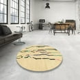 thumbnail image 3 of Ahgly Company Indoor Round Abstract Brown Gold Solid Area Rugs, 8' Round, 3 of 6