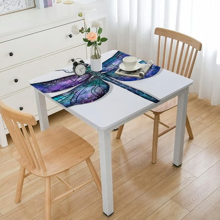 

FACANNAP Dragonfly Square Table Cover Oil Resistant Wear Resistant Reusable Desktop Protection Table Cloth 100% Polyester Fiber 36*36