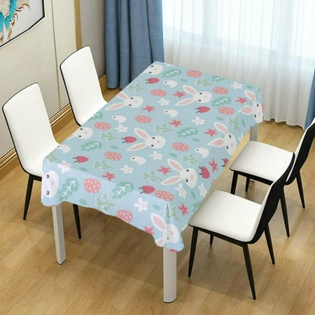 

Hyjoy Easter Flower Eggs Bunny Rectangle Tablecloth Spill-Proof Polyester Table Cloth Table Cover for Kitchen Dining Picnic Holiday Party Decoration 54x72 Inch