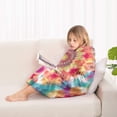 thumbnail image 4 of Colorful Tie Dye Pattern Blanket Hoodies for Kids 6-13YR Oversize Wearable Blanket Hoodies for Boys Girls Teens, 4 of 7