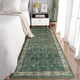 thumbnail image 4 of Washable Runner Rugs, Green 2'X6' Antique Distressed Long Rug, Modern Non Slip Stain Resistant Vintage Print Accent Carpet Floor Mat for Living Room Bedroom Dining Office Farmhouse Hallway Entryway, 4 of 6