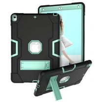 iPad Air 3 Case 10.5" (2019), iPad Pro 10.5" Case, Allytech Three Layers Shockproof Kickstand Heavy Protection Bumper Defender Anti-Scratch Back Cover for Apple iPad Air 3/ Pro 10.5", Black/Mint