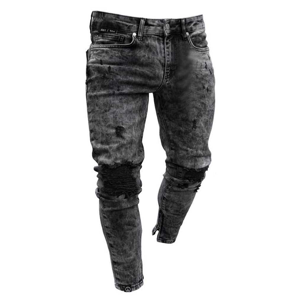 Urobanpeeg Men Tie-Dye Denim Pant Washed Stretch Rise Relaxed Straight Leg  Jeans For Male