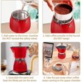 thumbnail image 3 of Espresso Machine, Aluminum Stovetop Coffee Maker, 300ml/6 Cups, 3 of 5
