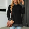 thumbnail image 6 of Women's Fall Long Sleeve Tops Mock Neck Basic T-Shirts Blouse Tunics Tops Casual Side Split Tshirt, 6 of 7