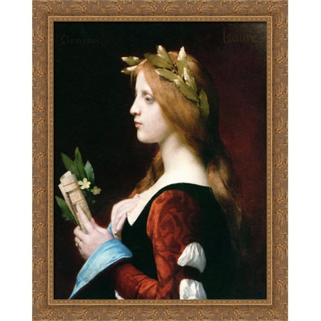 Clemence Isaure 28x34 Large Gold Ornate Wood Framed Canvas Art by Jules Joseph Lefebvre