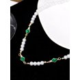 thumbnail image 2 of Collier Imitation Perle Incrusté de Zircon Vert Vintage pour Bijoux Décontractés pour Hommes, 2 of 5