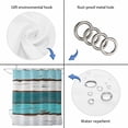 thumbnail image 3 of Polyester Fabric Turquoise Teal Shower Curtain, Farmhouse Retro Ombre Wooden Grain Waterproof Bathtub Curtain Bathroom Decor Set with Hooks 72 x 96 Inches, 3 of 6