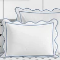 thumbnail image 2 of 400TC Cotton Scallop Embroidery & Border Sateen Solid Duvet Cover Set, 2 of 6
