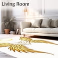 thumbnail image 2 of ODIKA 6'x9' Machine Washable Non-Slip Area Rug, Christmas Crochet Kit Wings Canvas Hook Needlecraft High Traffic Rug, Gold, 650495, 2 of 5