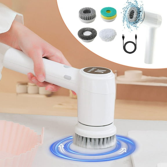 AZXY Electric Spin Scrubber Cordless,Electric Spin Scrubber Bathroom,Electric Cordless Cleaning Brush with Replacement Brush Heads