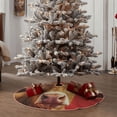 thumbnail image 5 of Daiia White And Red Daisy Cow Drawing Merry Christmas Tree Skirt , Xmas Large Lace-up Tree Skirt, Santa Snowflakes Rustic Home Decorations New Year Party Farmhouse Decor-48", 5 of 7