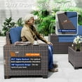 thumbnail image 4 of ASJMR 9 Pieces Outdoor Patio Furniture Sets with 2 Swivel Chairs and Cusions,PE Rattan Wicker Conversation Outside Sectional Sofa Set,Navy, 4 of 10