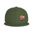 thumbnail image 3 of DouZhe Cap Flat Brim Chapeau Snapback, Rétro Japonais Vagues Imprime Réglable Vert Adulte Baseball Cap, 3 of 6