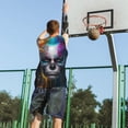 thumbnail image 5 of Pofeuu Modern Abstract Colorful Skull Print Basketball Jersey, Shirts for Men Youth Basketball Jersey Crew Neck-Large, 5 of 6
