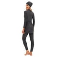thumbnail image 5 of IBTOM CASTLE Womens Muslim Islamic Long Sleeve Burkini Swimsuits Swimwear Modest Hijab Top+Pants Rashguard Full Cover Floral Bathing Suit L Gray, 5 of 8