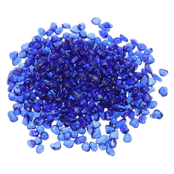 Perles de Verre Rondes pour Foyer, Perles de Remplissage de Vase Gemmes pour Aquarium 6-9mm 500g/1.1 Lbs Bleu Cobalt