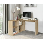 FurnitureR L-Shape Writing Desk Corner Computer Desk For Home Office