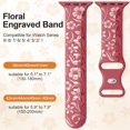 thumbnail image 2 of Correa Con Grabado Floral Compatible Con Apple Watch Band De 38 Mm, 40 Mm, 41 Mm, 42 Mm, 44 Mm, 45 Mm, 46 Mm, 49 Mm, Correa De Silicona Brillante Con Diseño De Flores Silvestres Para Iwatch Band Serie, 2 of 5
