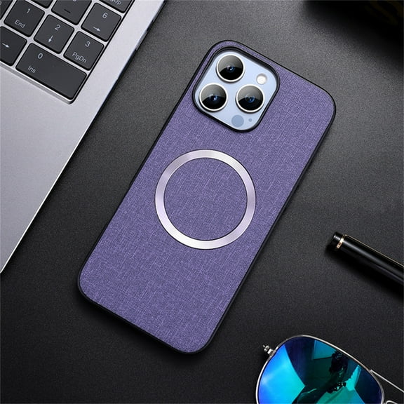 TECH CIRCLE Back Cover Case, for iPhone 16 Pro Case 6.3-Inch 2024, Fabric Shell Silicone Protective Phone Case, Compatible with MagSafe / Magnetic Accessories, Slim Thin Lightweight Cover, Purple
