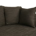 thumbnail image 6 of Noble House Viewland Fabric Pillowback 3 Seater Sofa with Nailhead Trim, Brown and Dark Brown, 6 of 7