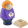thumbnail image 3 of Figuras de la escultura de madera Arte 3D Artesanía artificial Dibujos animados Decoración Ornamento Prop Regalo para niños para fuera del dormitorio interior púrpura sidaley HA009917-01B, 3 of 6