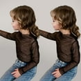 thumbnail image 2 of LZHGirlshop 2PC Girls Mesh Tops Long Sleeve Hollow-out T shirt Children's Film Fashion Outside Wear Base Clothing Tee Shirt,10, 2 of 6