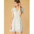 thumbnail image 3 of INSPIRE CHIC Women's Floral Lace-up Chiffon Dress, 3 of 6