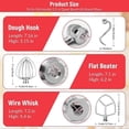 thumbnail image 3 of For KitchenAid Mixer 6 QT Dough Hook K256WW Wire Whip and Flat Blade Paddle Stainless Steel Mixers A, 3 of 5