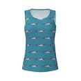 thumbnail image 4 of Xecao Cartoon Whale print women's scoop neck, loose-fit workout tank tops for the gym., 4 of 9