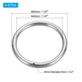 thumbnail image 2 of Uxcell Metal Rings Stainless Steel Rings Marine Grade Multi-Purpose O Ring Welded Round Ring 6 5x40mm, 2 of 5