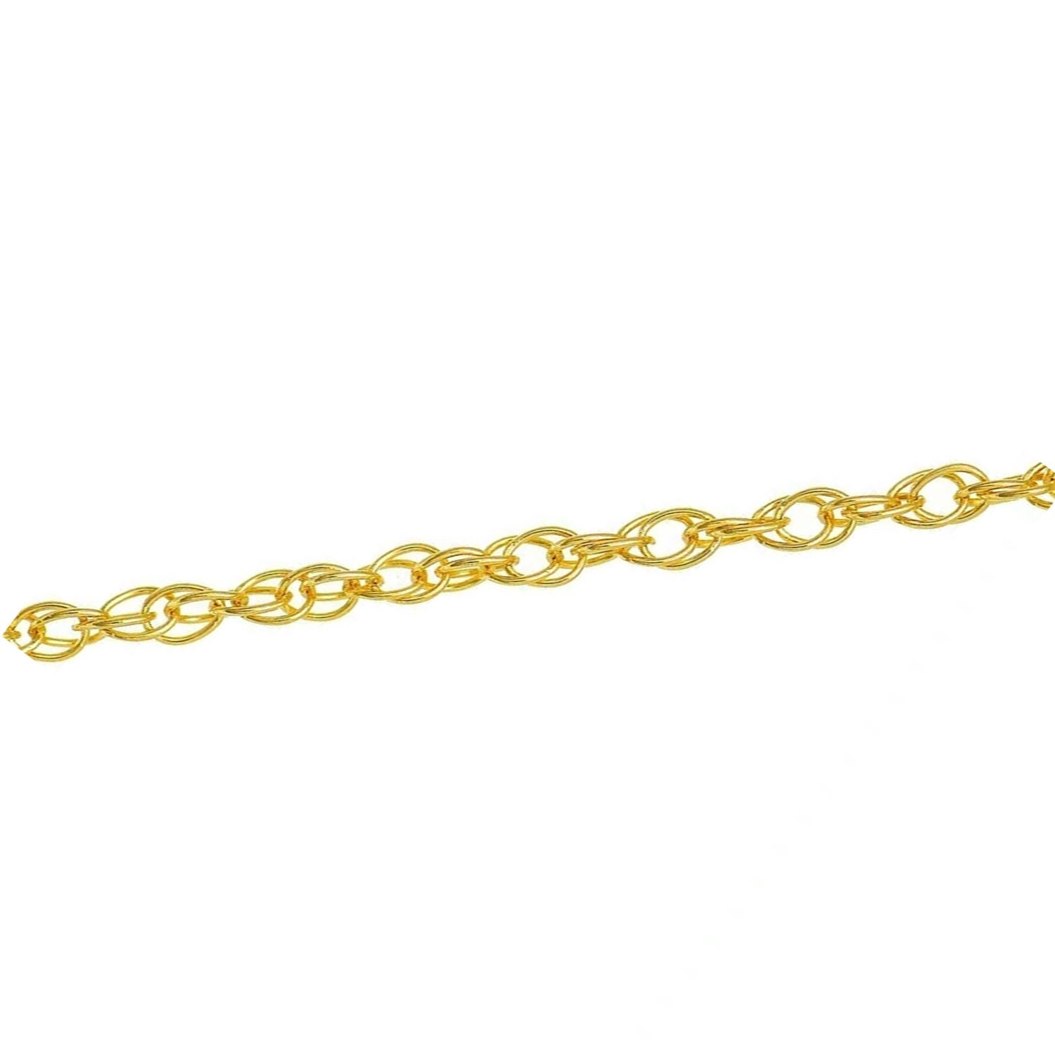 JewelStop 10k Solid Yellow Gold 0.5mm Carded Cable Rope Chain Necklace 18 inches