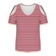 thumbnail image 5 of Tops de Algodón para Mujeres Tira Impresa Manga Corta Cuello en V Fuera Del Hombro, Top de Moda para el Uso Diario, 5 of 9
