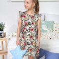 thumbnail image 4 of Vsdgher Roses Zèbre Mélangé pour Filles Chemises de Nuit Manches Courtes à Volants Robe de Nuit Pyjama Fête-TTG, 4 of 6