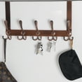 thumbnail image 6 of Dseap Over the Door Tri Hooks 5-Hooks Coat Hook with Anti-Scratching Pads, Antique Copper, Brown, 6 of 10
