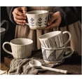 thumbnail image 3 of 4 tazas de desayuno, tazas de café de cerámica retro hechas a mano, tazas de avena, taza de desayuno, taza de cerámica para leche, té, frutas y helado, 3 of 4