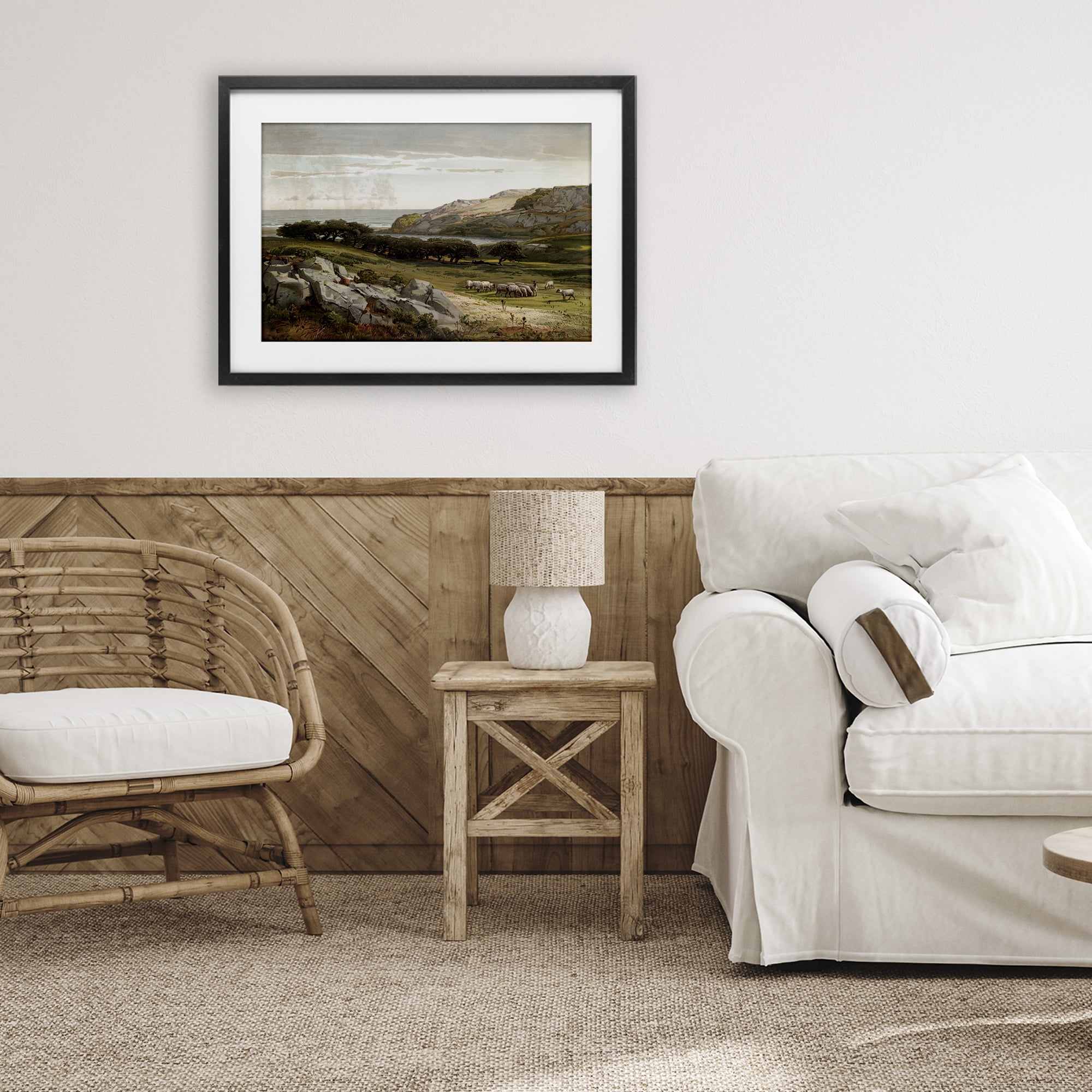 Stupell Industries Sheep in Passionate Landscape Black Framed Print Under Glass, design by Lula Bijoux & co.