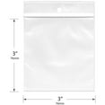 thumbnail image 2 of Plymor 3" x 3" (Case of 1,000), 2 Mil with Hang-Hole Zipper Reclosable Plastic Bags, 2 of 2