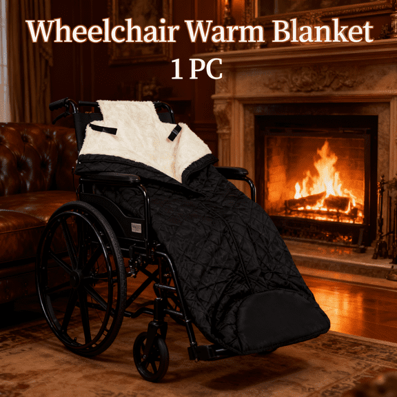 Wheelchair Blanket for Lower Body (Universal Fit) - Waterproof Blankets for Adults, Lap Blanket for Elderly - with Pocket & Zip, Keeps Legs & Feet Warm