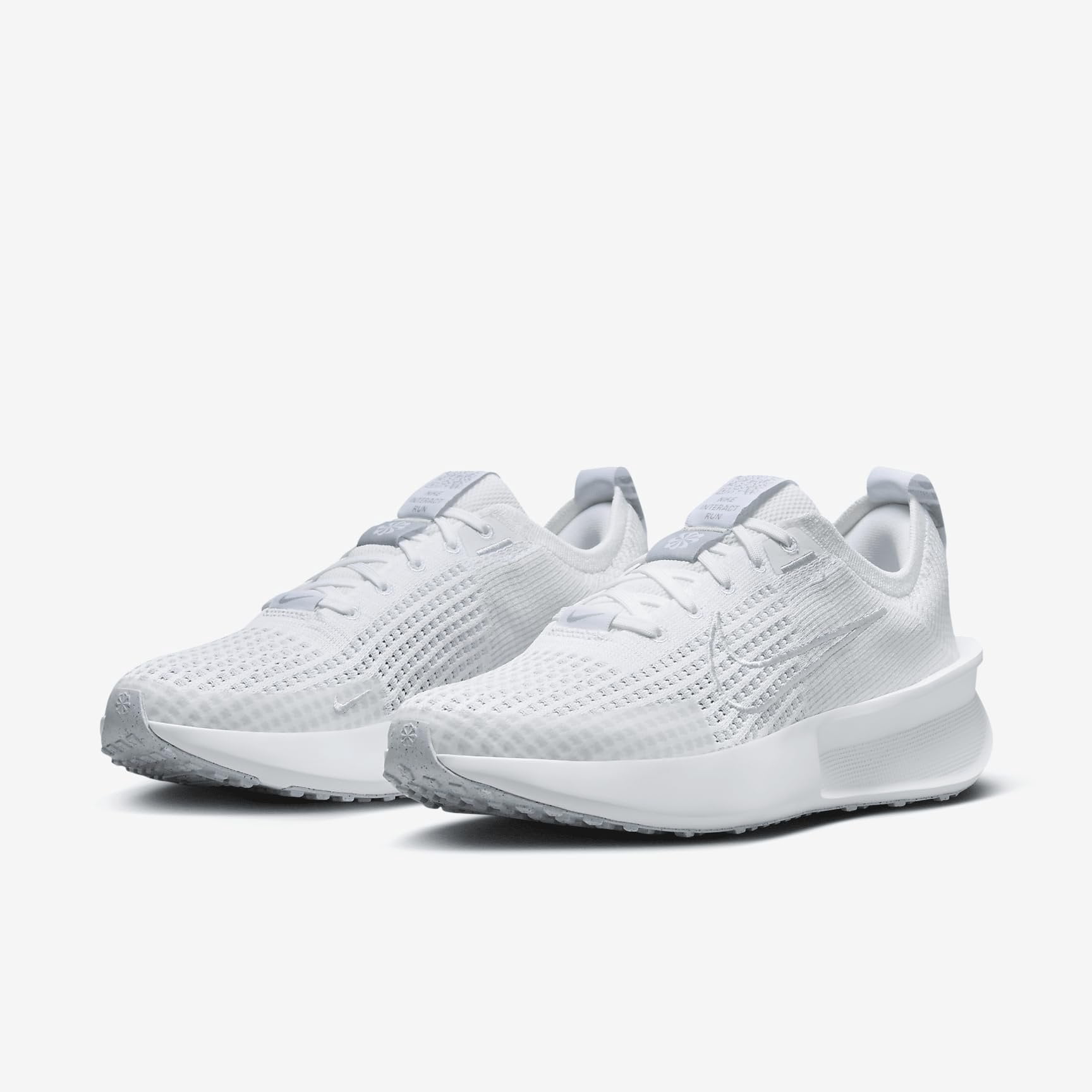 Nike Women's Interact Road Running Shoes Sneaker, White/Pure Platinum-Wolf Grey, 9.5