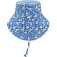 thumbnail image 3 of Gorro de verano de algodón para bebé UPF 50+ para niños y niñas, gorro de sol para niños con protección para el cuello y correas ajustables para la barbilla, 3 of 5