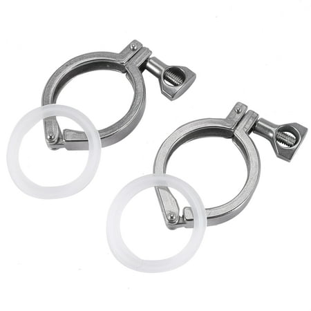 

2Pcs -Clamp Steel Single Pin Heavy Duty Clamp with Wing Nut for Ferrule TC with Silicone Gasket 2 Inch
